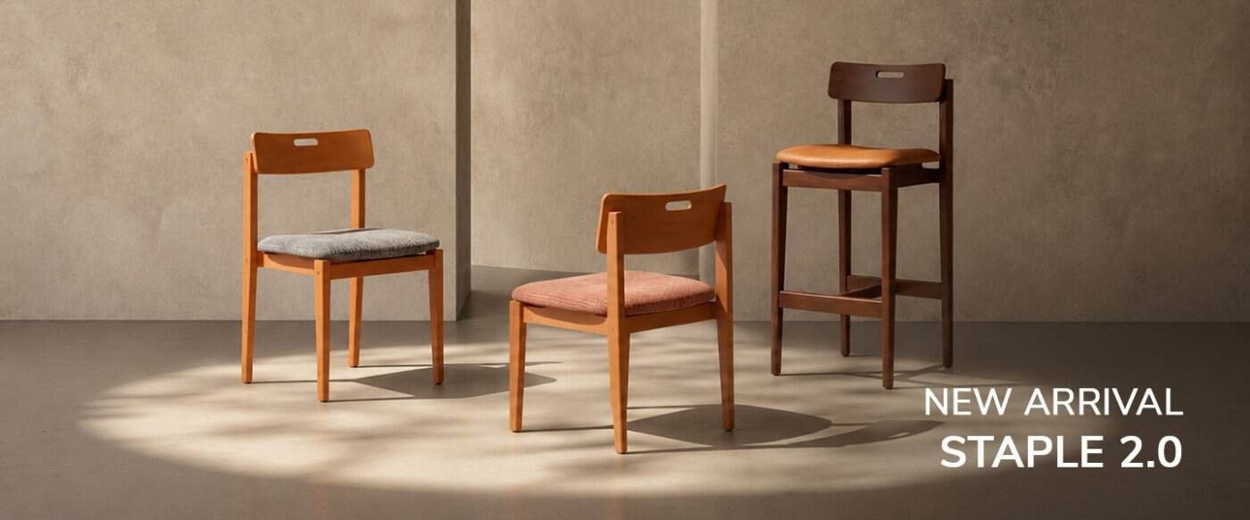 STAPLE 2.0 NEW COLLECTION 3 WOODEN CHAIRS